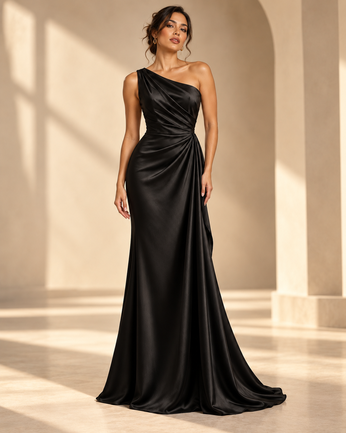 Modelo virtual luciendo el Vestido Gala Negro